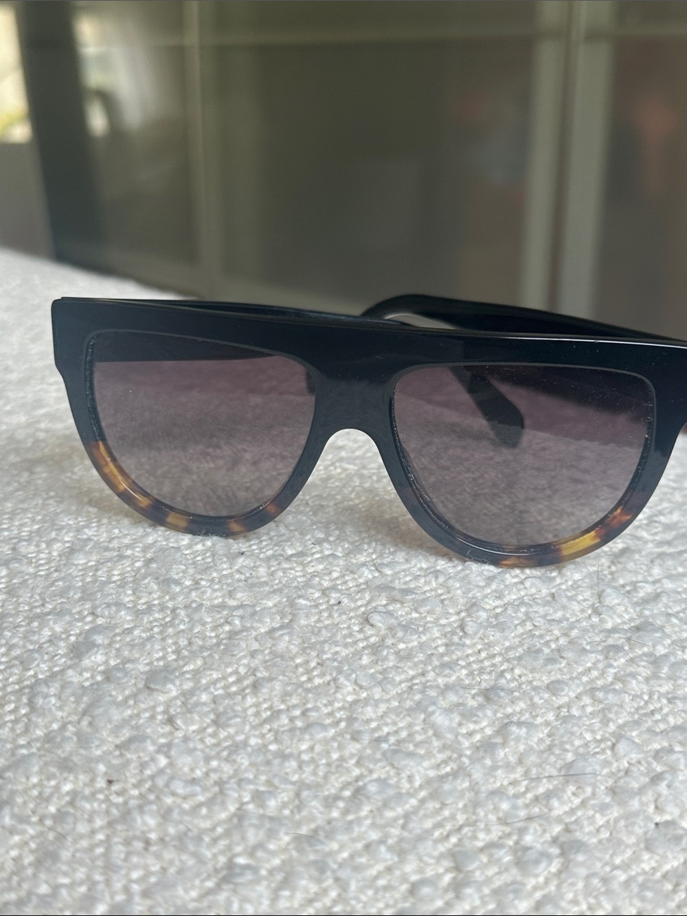 Celine Two-Tone Shield Sunglasses in Black & Tortoise Shell (CROOKED) - Picture 5 of 5